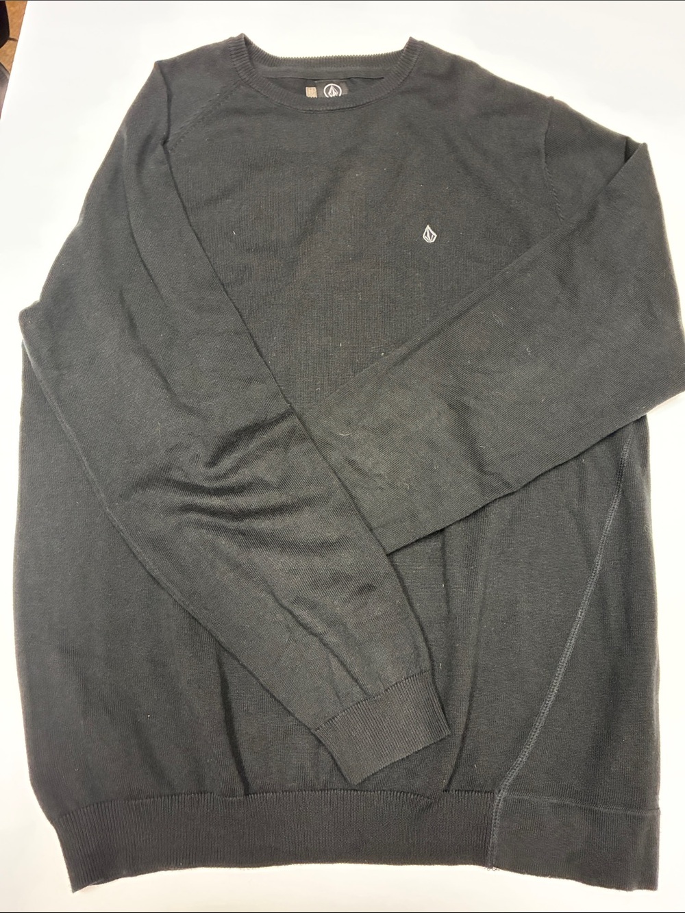 Volcom Men's Black Crewneck Pullover with Logo